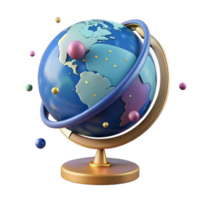 vibrant artistic Globe Tilted Axis Transparent Background Isolated Element genuine png