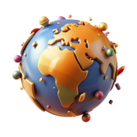 impressive modern Climate Change Earth Globe Isolated with Warm Hues detailed png