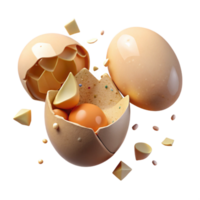 vibrant rustic Broken Bird Egg Shell Fragment Isolated with White Pieces high resolution png