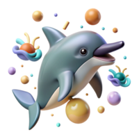 extraordinary artistic Ai Analyzing Dolphin Echolocation Transparent Background high quality png