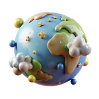 stunning abstract Detailed Earth Map with Clouds Transparent Background detailed png