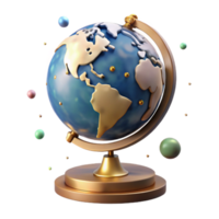 wonderful vintage Antique Globe Front View Isolated on Transparent Background png