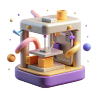 impressive vintage D Printer Creating Object Layer by Layer Transparent exclusive png