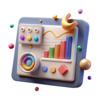 impressive modern Business Analytics Dashboard Metrics Display Isolated high resolution png