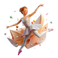 extraordinary classic Ballet Dancer on Pointe Isolated with Soft Focus high quality png