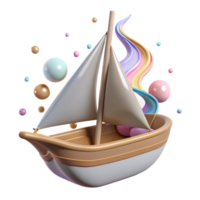 elegant minimalist Boat Symbol Cutout with Sailing Mast authentic png