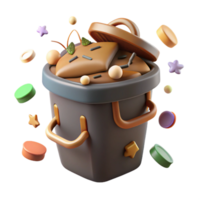 wonderful creative Compost Bin Top View Isolated Cutout png
