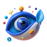 stunning artistic Blue Whale Eye with Noise Pollution Reflection Isolated genuine png