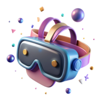 extraordinary contemporary D Model of Vr Headset with Glow Effect Transparent authentic png