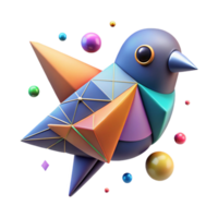 vibrant creative Geometric Bird Design Isolated with Bright Colors high resolution png