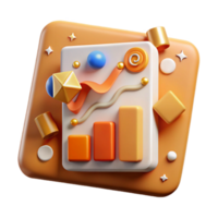 elegant contemporary Amber Funding Rate Chart Icon Cutout with Clear Fluctuations authentic png