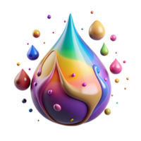 extraordinary creative Colorful Ink Drop Cutout Transparent Background detailed png