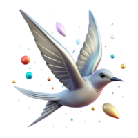 vibrant minimalist Arctic Tern in Flight Silhouette Cutout Element authentic png