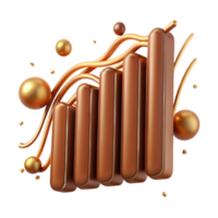 beautiful abstract Bronze Line Break Chart Element Isolated with Vertical Lines detailed png