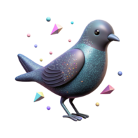beautiful minimalist Bird Silhouette with Halftone Pattern Isolated Element genuine png