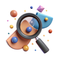 vibrant abstract Conserving Evidence Magnifying Glass Over Document Cutout premium png