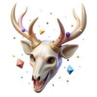 vibrant rustic Deer Skull Isolated Bone Structure high quality png