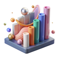 serene classic Bar Graph Showing Environmental Data Isolated Element premium png