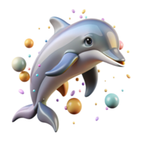 serene rustic Dolphin Jumping Ocean Marine Mammal Isolated authentic png