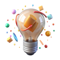 vibrant contemporary Energy Efficient Lightbulb Lit Transparent Background high resolution png