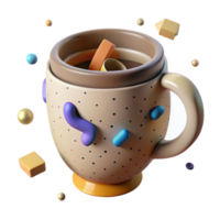 extraordinary artistic Ceramic Mug with Handle Isolated Cutout authentic png