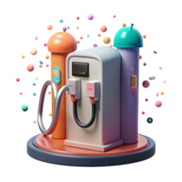 vibrant vintage Electric Car Charging Station Isolated Element authentic png