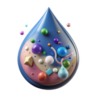beautiful creative Chemical Waste in Water Drop Cutout Transparent Background Macro View professional png