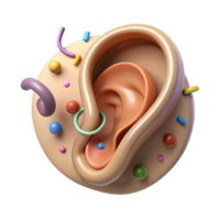 vibrant abstract Ear with Noise Damage Illustration Transparent Background high resolution png