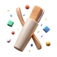 dramatic modern Bamboo Toothbrush with White Bristles Isolated premium png