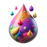 serene contemporary Colorful Ink Drop Cutout Transparent Background high quality png