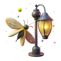 serene traditional Firefly Struggling to Be Seen Near Streetlamp Isolated authentic png