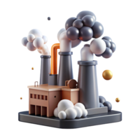 serene rustic Factory Smoke Pollution Cutout Isolated on Transparent Background high quality png