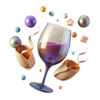 elegant abstract Empty Wine Glass Clear Transparent Cutout Element original png