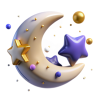 magnificent traditional Crescent Moon Night Sky Isolated Element high resolution png