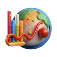 vibrant rustic Global Temperature Rise Graph with Red Trend Line Cutout high resolution png