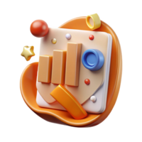 serene modern Amber Funding Rate Chart Icon Cutout with Clear Fluctuations original png