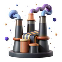 impressive classic Factory Emissions Realistic Style Isolated Element high quality png