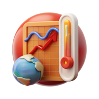 serene classic Global Temperature Rise Graph with Red Trend Line Cutout premium png