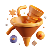 wonderful abstract Amber Funnel Chart Icon Cutout with Converging Shape authentic png
