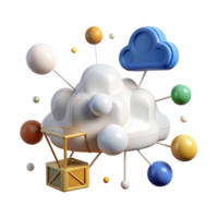 vibrant vintage Cloud Computing Network Diagram Transparent Background original png