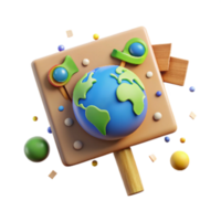 wonderful rustic Climate Change Protest Sign with Earth Icon Transparent Background professional png