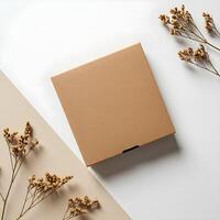 Logo Mockup and Copy Space on Eco-Friendly Kraft Paper Box Display 2 photo