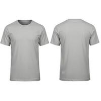 Front And Back View of Gray T-Shirts for Design Mockup photo