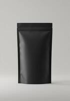 Black Stand-Up Pouch For Mockup Product Packaging Design 1 photo