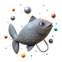 extraordinary minimalist Fish Silhouette with Hook Isolated White Background original png