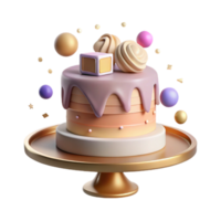 extraordinary classic Cake on Stand Isolated with Frosting genuine png