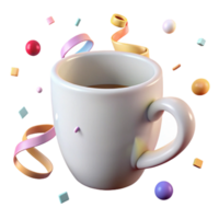 dramatic traditional Clean White Mug Handle View Cutout Element original png