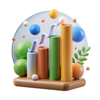 vibrant minimalist Bar Graph Showing Co2 Emissions Isolated Element high resolution png
