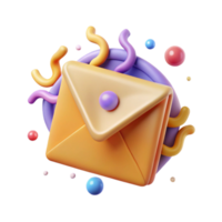 vibrant contemporary Email Icon with Envelope Isolated Element high quality png