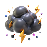 beautiful minimalist Dark Gray Thundercloud with Lightning Cutout professional png